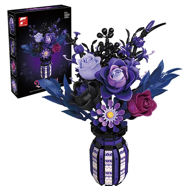 1218/822 PCS Dark Romance Gothic Bouquet Building Set – 2 Designs