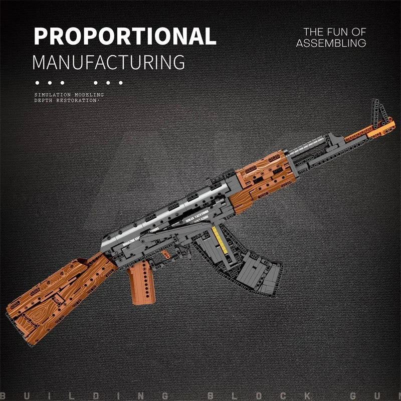 AK47-Inspired Building Block Model – Advanced DIY Construction Kit