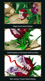 Creative MOC Carnivorous Plant Magic Book Building Blocks Collection Home Decoration Bricks Construction Toys For Children Gift
