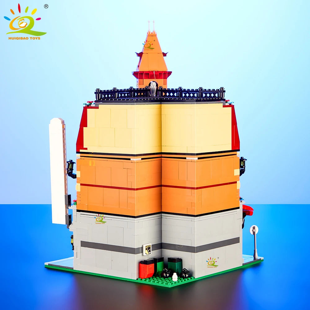 HUIQIBAO City Corner Coffee Shop Micro Building Blocks – 5 Sets to Collect