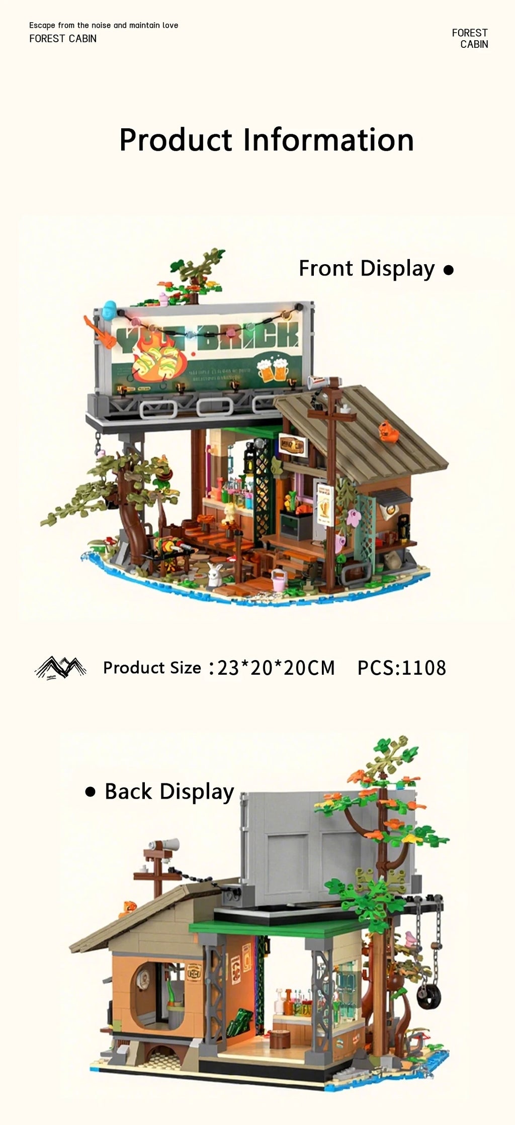 1,108 / 1,486PCS - Forest House LED Building Blocks