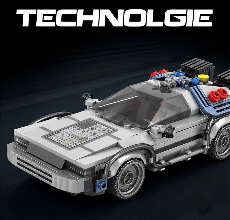 1:24 Classic Movie Time-Travel Racing Car Building Block Set – 405 Pieces