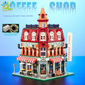 HUIQIBAO City Corner Coffee Shop Micro Building Blocks – 5 Sets to Collect