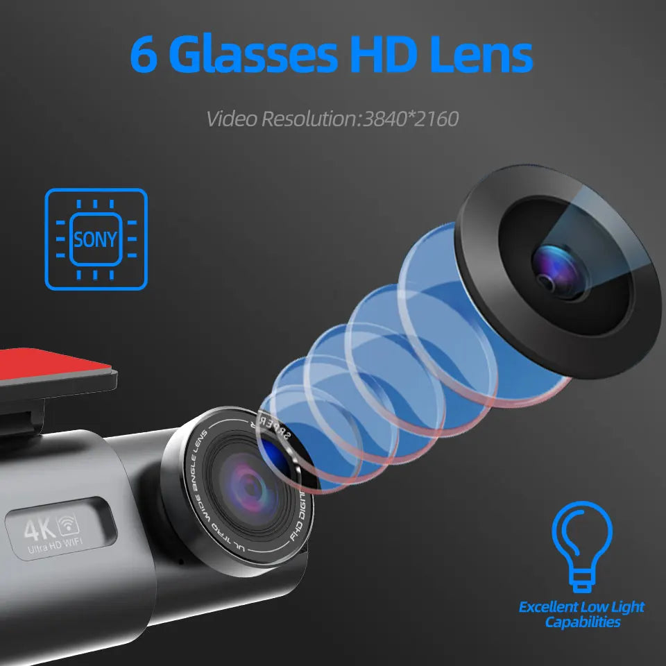 4K WiFi Dash Cam with Sony Sensor