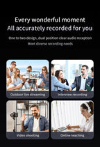 Wireless Dual Lavalier Microphone Kit for Android iPhone