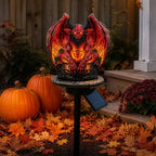 Solar Powered Gargoyle Statue with LED Light – 45cm Gothic Garden Decor