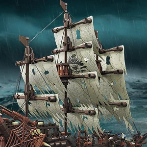 2,159 Pieces - LED Flying Dutchman Ghost Pirate Ship Building Block Set