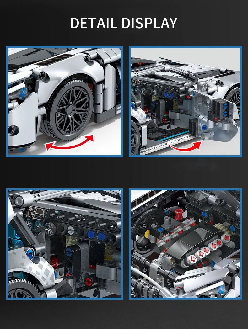 1:14 Scale Technical Racing Car Building Block Set – 1,310 Pieces