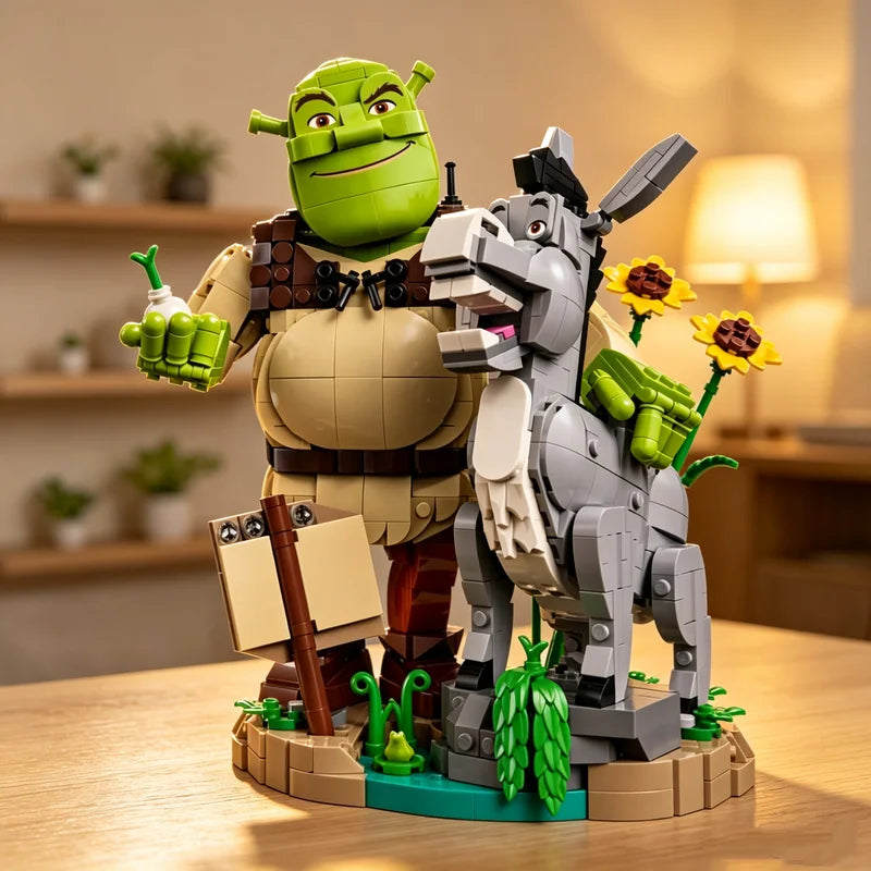 2026 NEW 1403PCS Shrek & Donkey Building Blocks – 3D Character Display Model