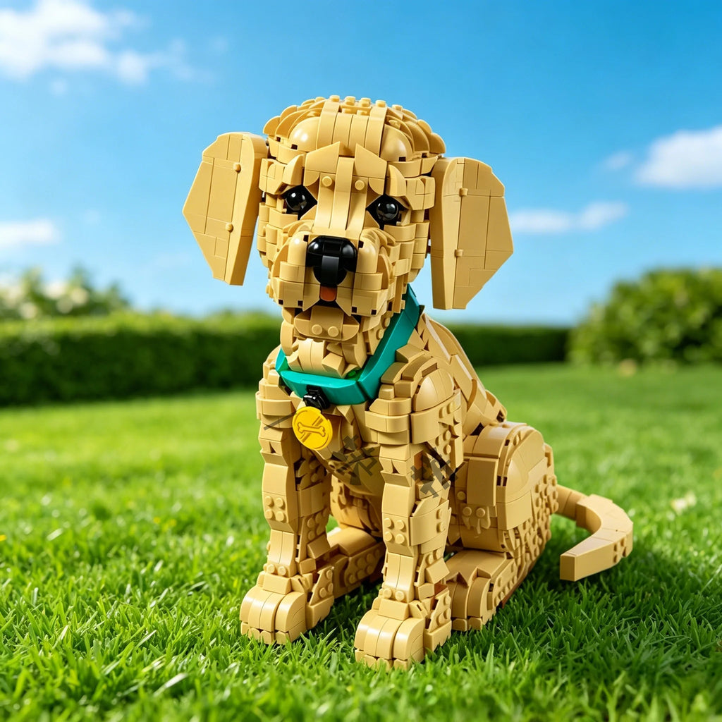 2026 NEW 2,102PCS Golden Retriever Puppy Building Blocks – Posable Dog Model
