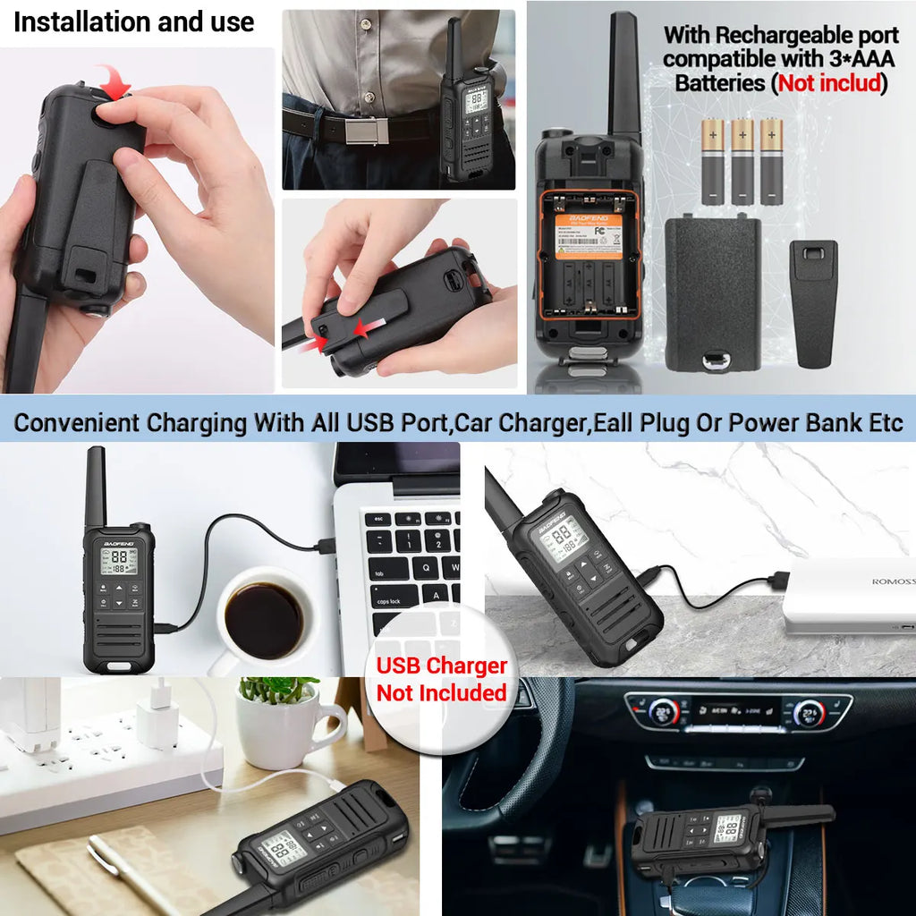 Baofeng F22 Walkie Talkie Twin Pack – Long Range PMR/FRS Two-Way Radios