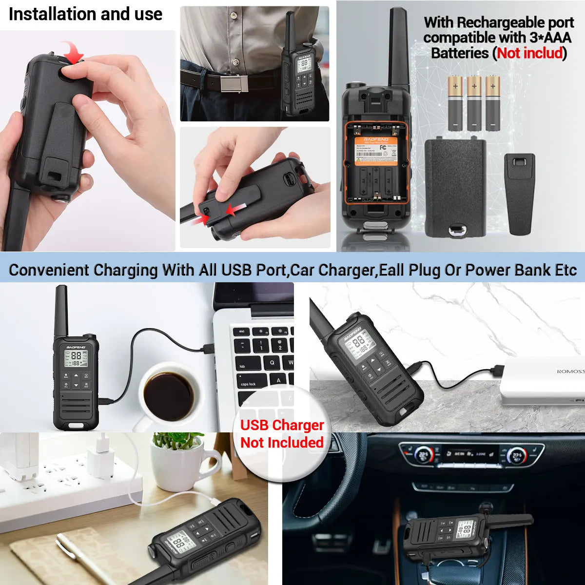 Baofeng F22 Walkie Talkie Twin Pack – Long Range PMR/FRS Two-Way Radios