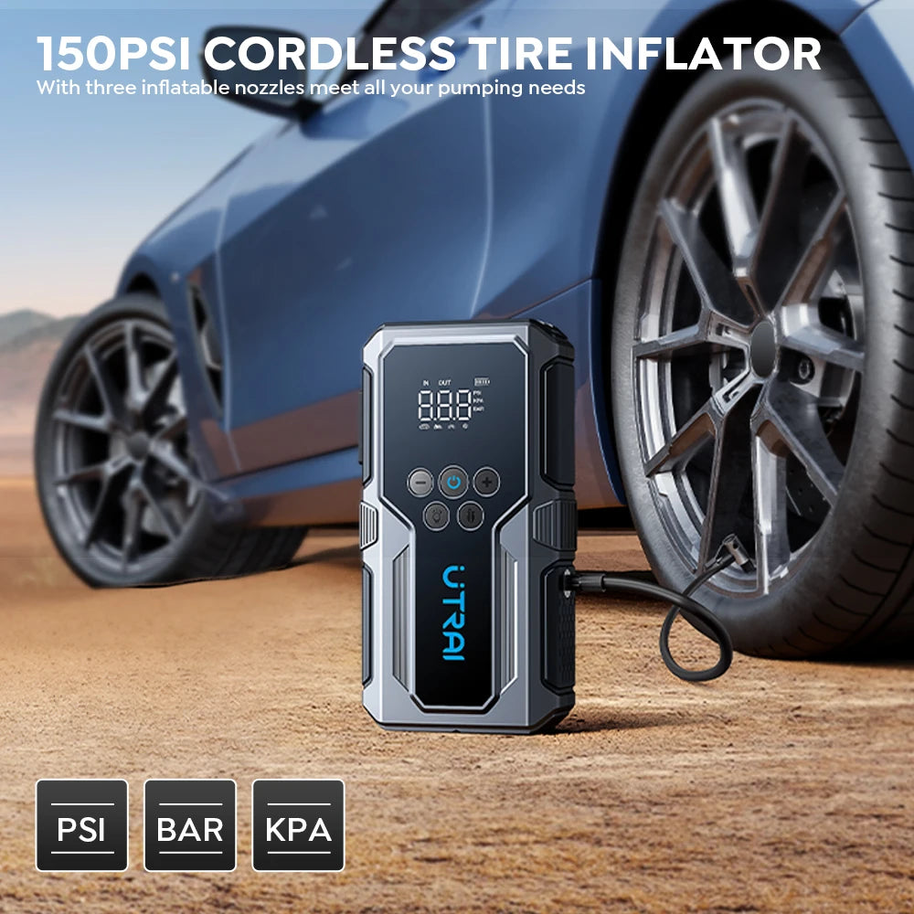 UTRAI JS-9 4-in-1 1500A Jump Starter with 150PSI Air Compressor & Power Bank