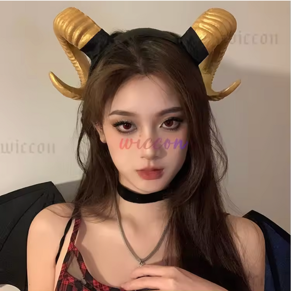 Black & Gold Demon Horn Headdress