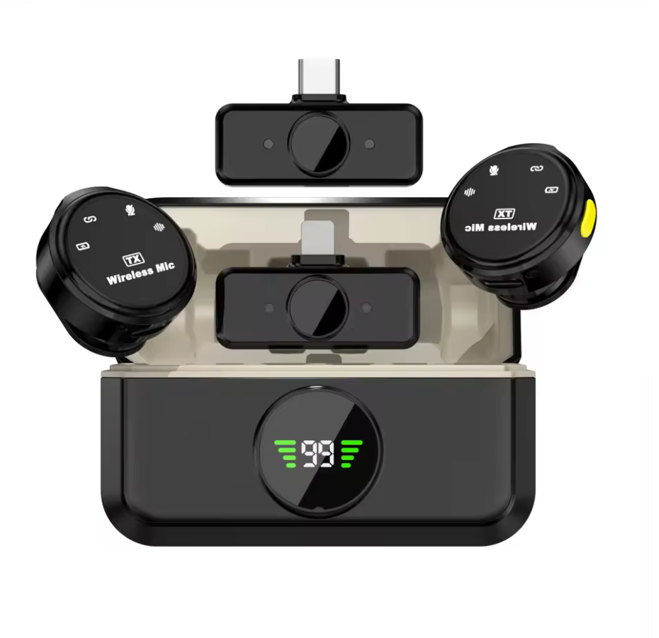 Wireless Dual Lavalier Microphone Kit for Android iPhone