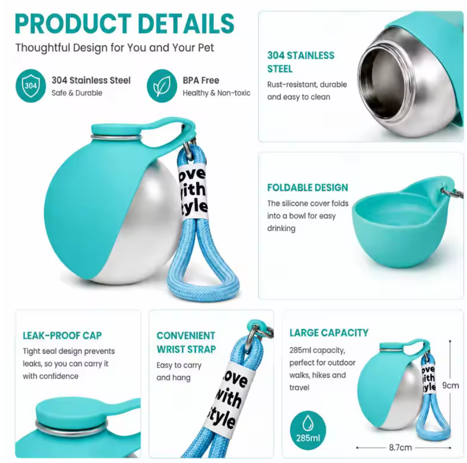 Portable Foldable Pet Water Bottle