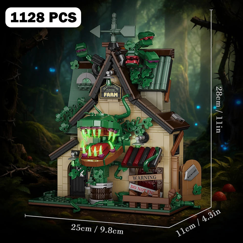 1,128PCS Audrey II Horror Plant Building Set