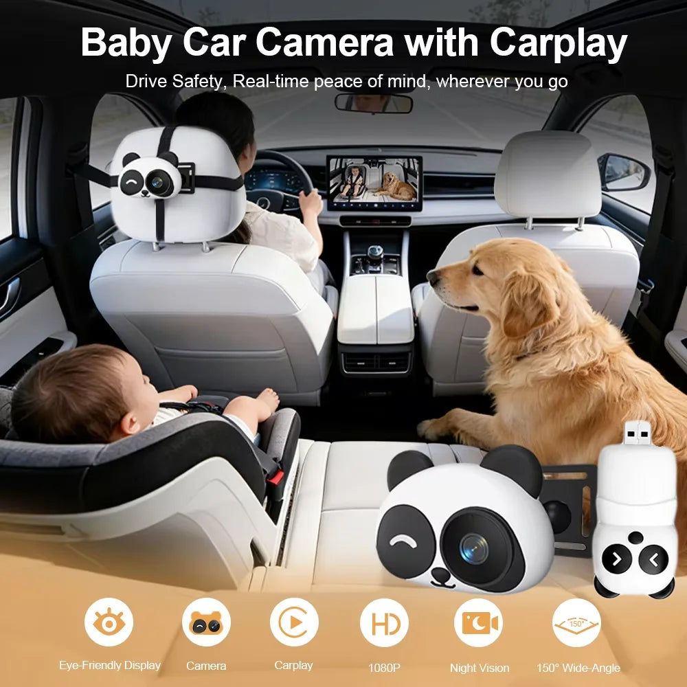 Baby Car Camera with Wireless CarPlay & Android Auto