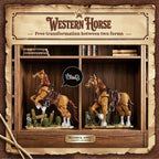 1258PCS Western Cowboy & Horse Building Blocks – 2-in-1 Display Model