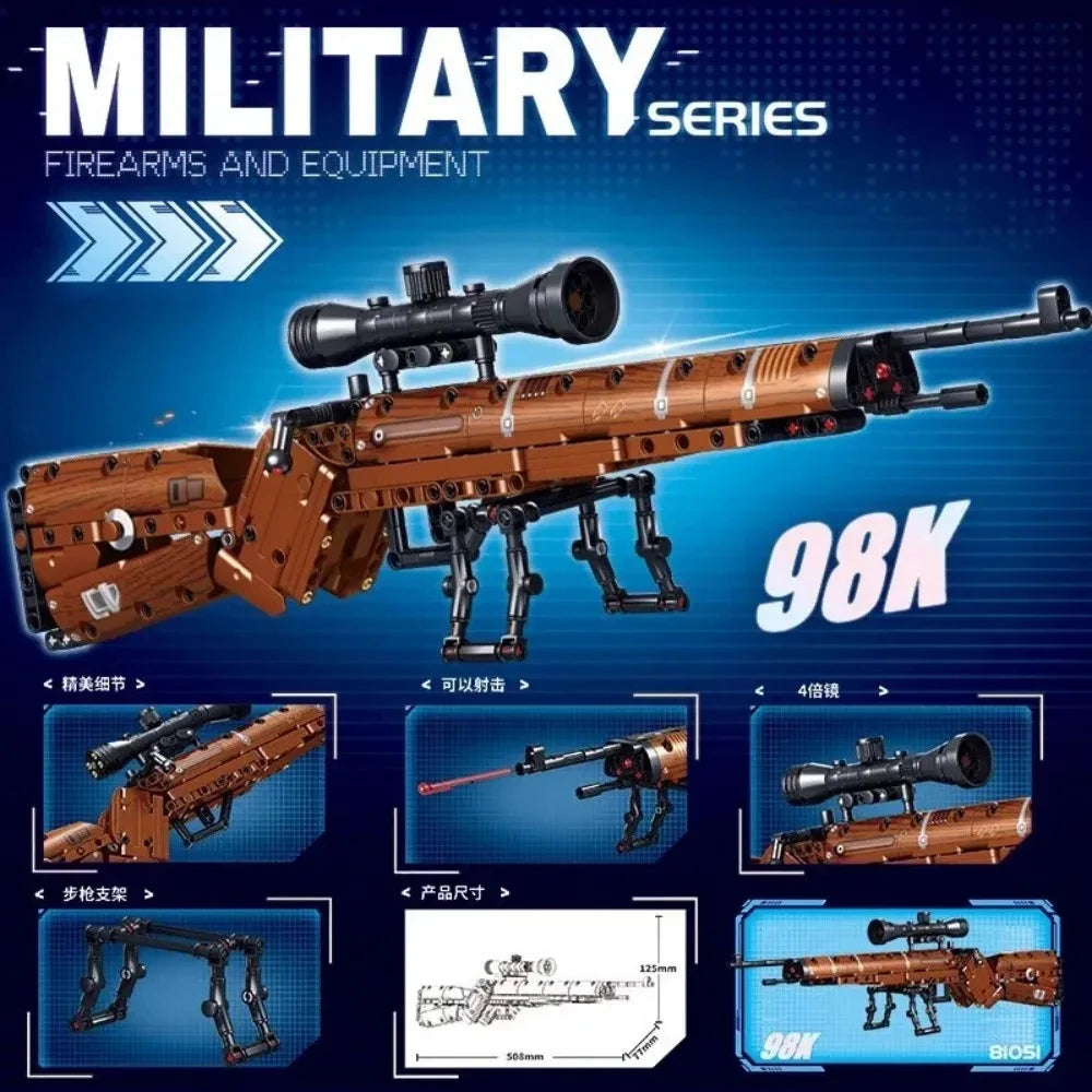 Classic Bolt-Action Rifle Building Block Collection – Military Model Kits
