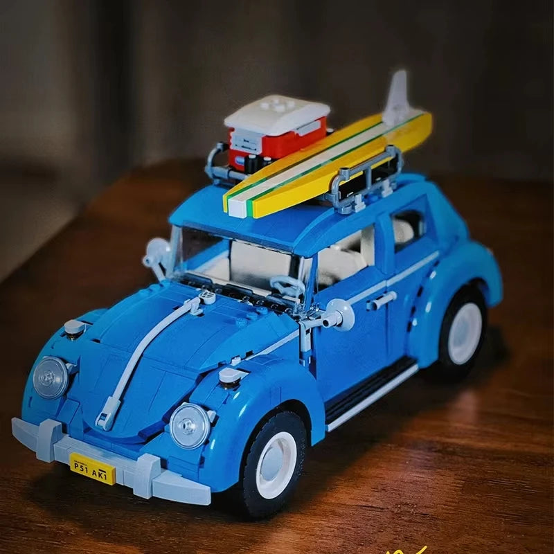 Blue Beetle Camper Van Building Block Set – 1,167 Pieces