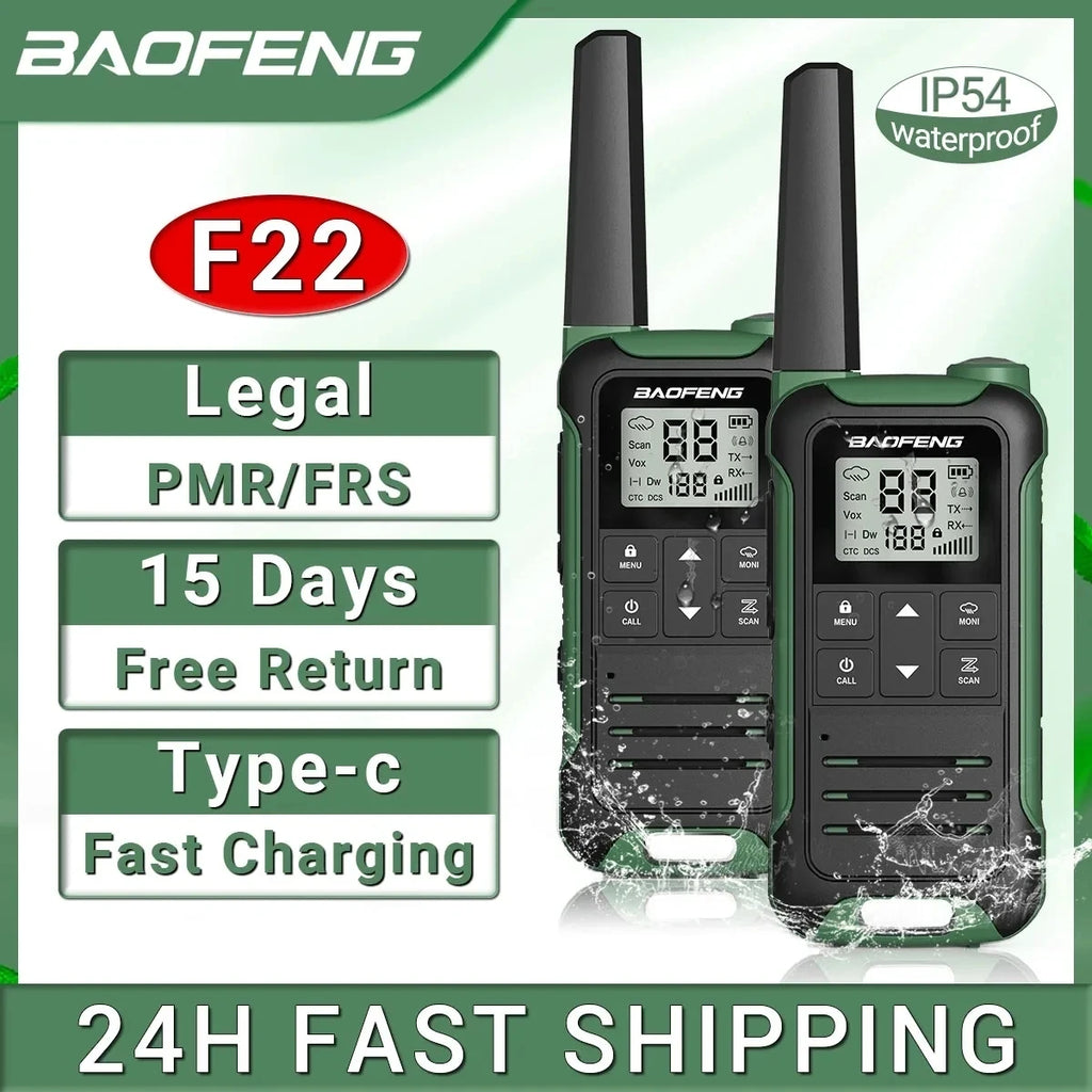 Baofeng F22 Walkie Talkie Twin Pack – Long Range PMR/FRS Two-Way Radios