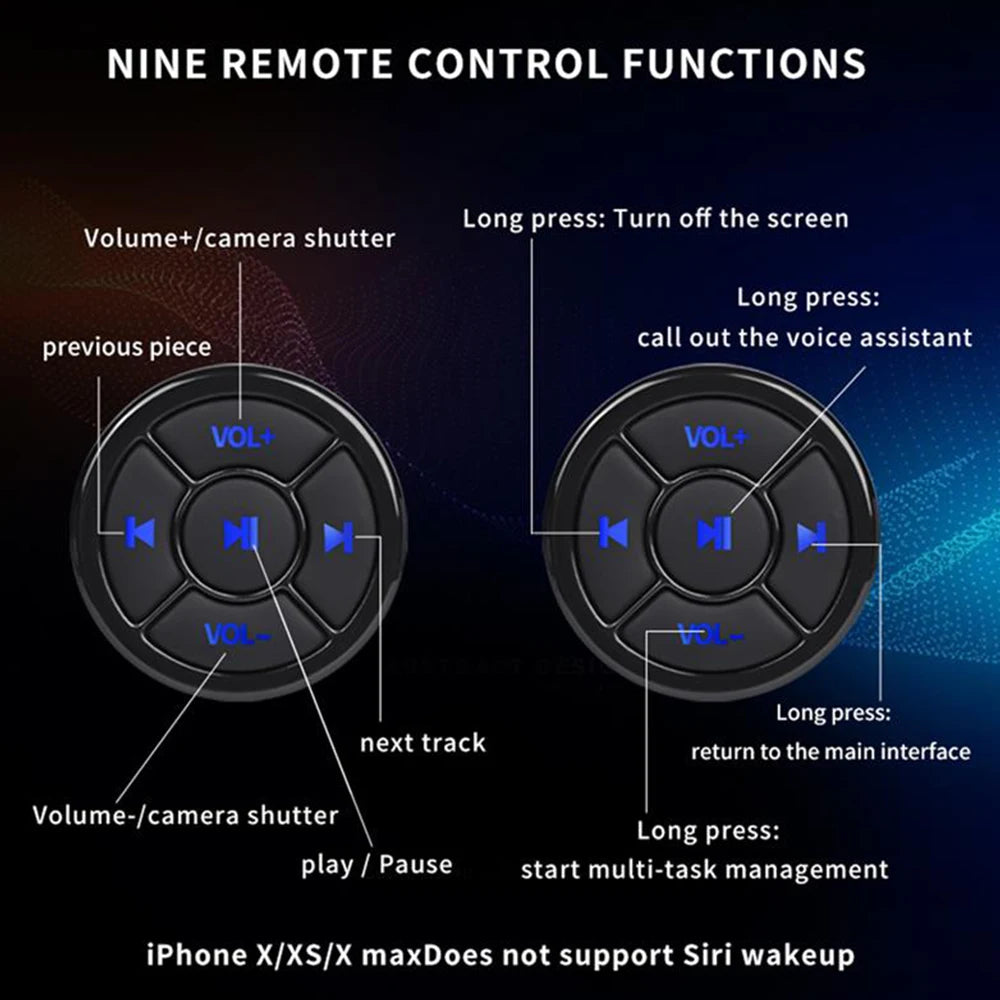 Bluetooth Media Remote for Car & Motorcycle