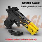 2.0 Upgraded Desert Eagle Building Block Set – Continuous Firing Rubber Band Launcher