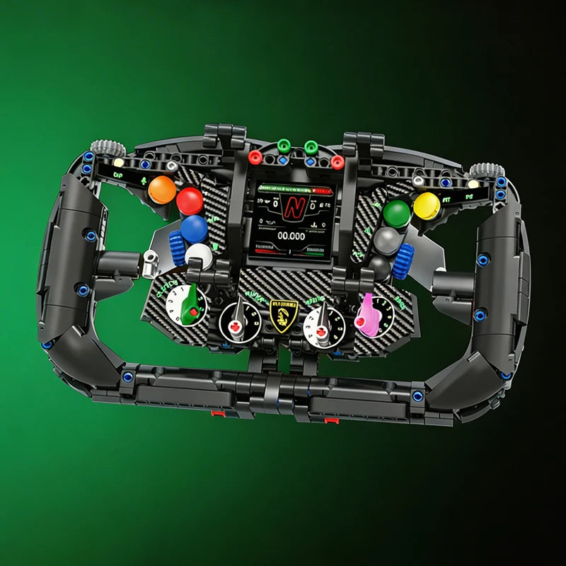800+ Pieces - Formula Racing Steering Wheel Building Set