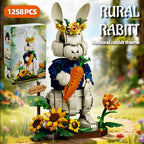1258PCS Pastoral Rabbit Building Blocks – Floral Countryside Display Model