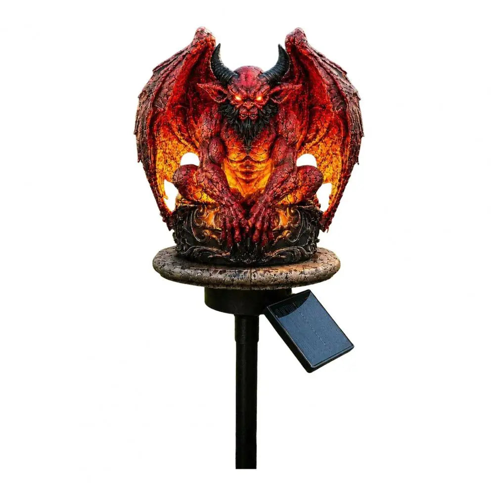 Solar Powered Gargoyle Statue with LED Light – 45cm Gothic Garden Decor