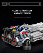 1:24 Classic Movie Time-Travel Racing Car Building Block Set – 405 Pieces