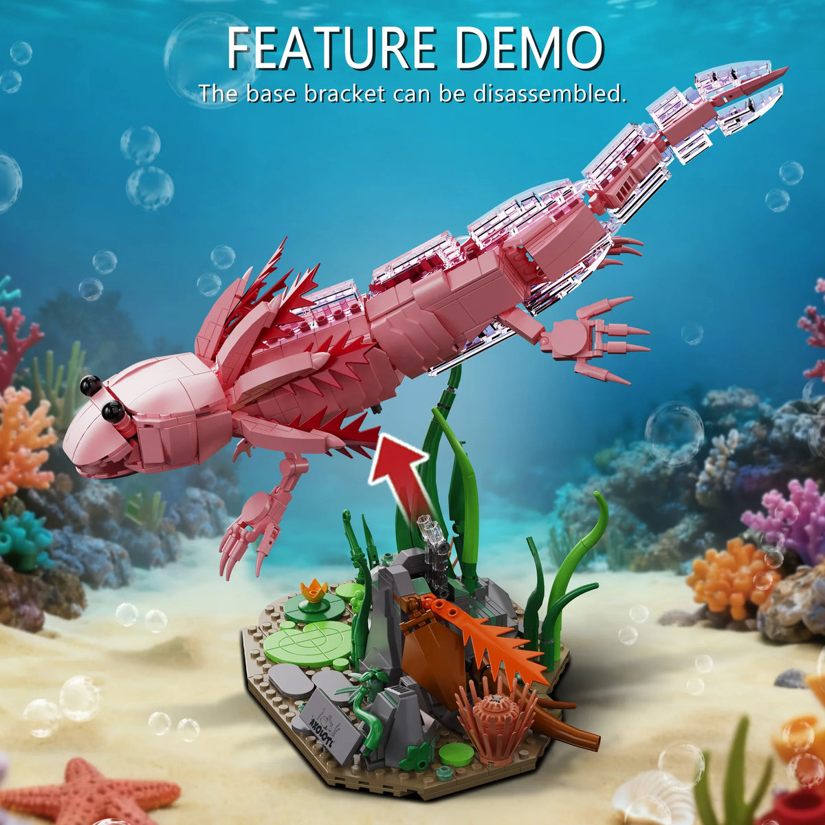 998PCS Axolotl Building Blocks – Underwater Display Model