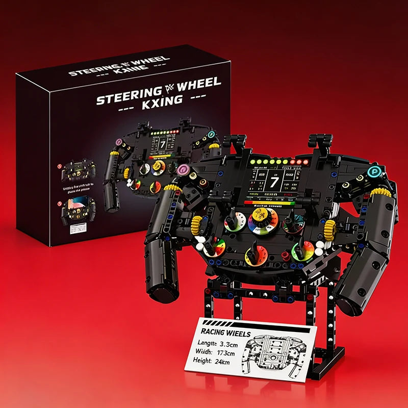 800+ Pieces - Formula Racing Steering Wheel Building Set