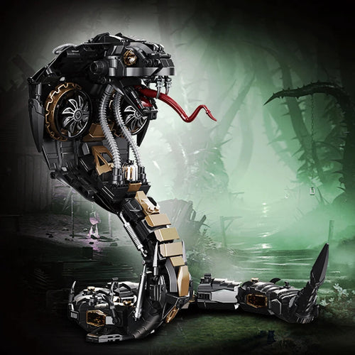 1000+PCS Cyberpunk Mechanical Snake Building Blocks – Technical Animal Model