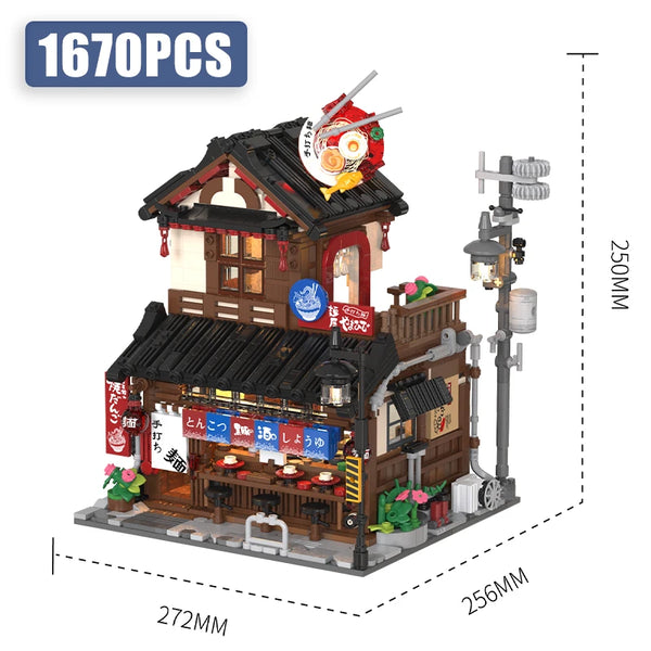 1,670PCS Japanese Ramen Shop Building Set