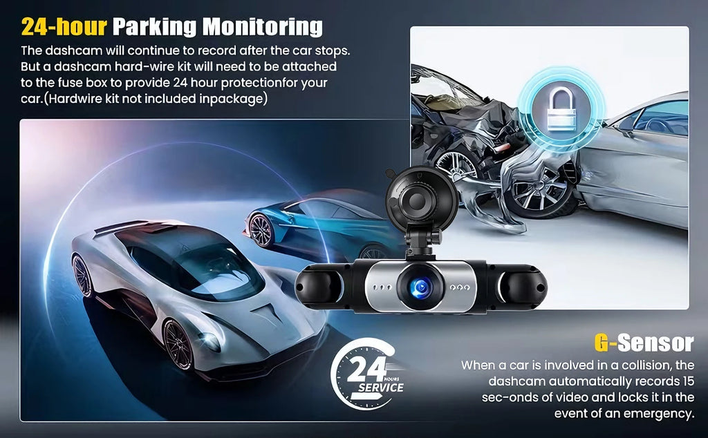 4-Camera 360° Dash Cam – Front, Rear & Side