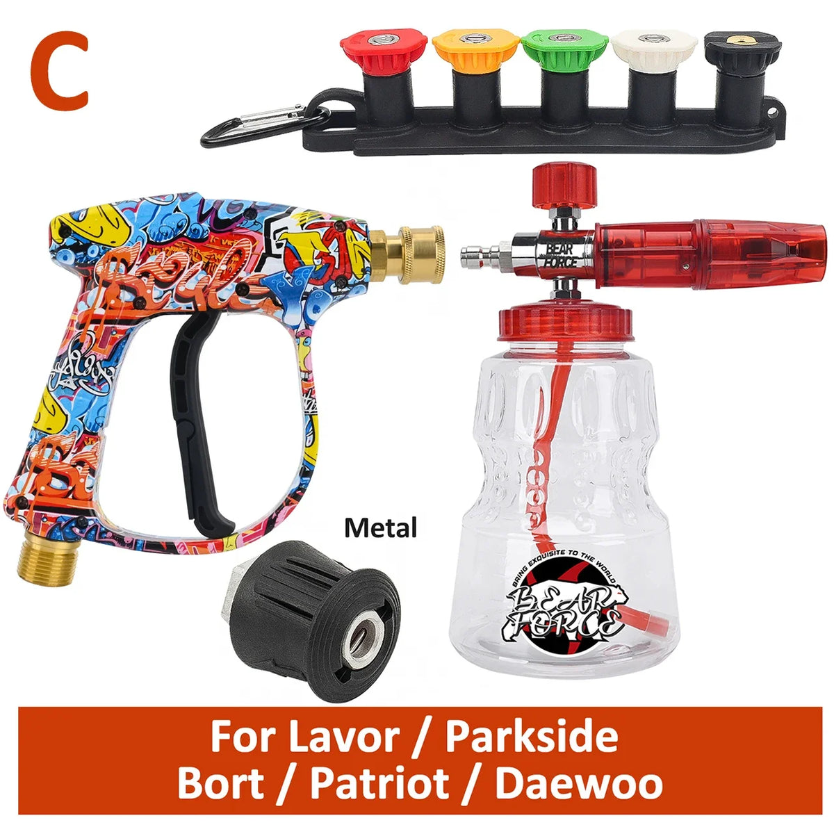 Pressure Washer Gun Kit with 1L Foam Cannon