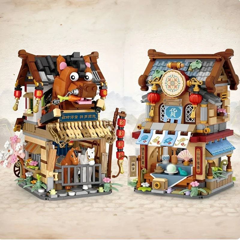 Japanese Street Shop Micro Building Blocks