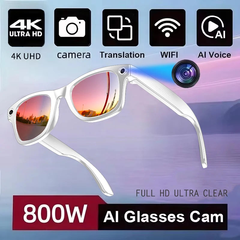 TOP SELLER - AI Smart Glasses – Live Translation, ChatGPT & HD Camera