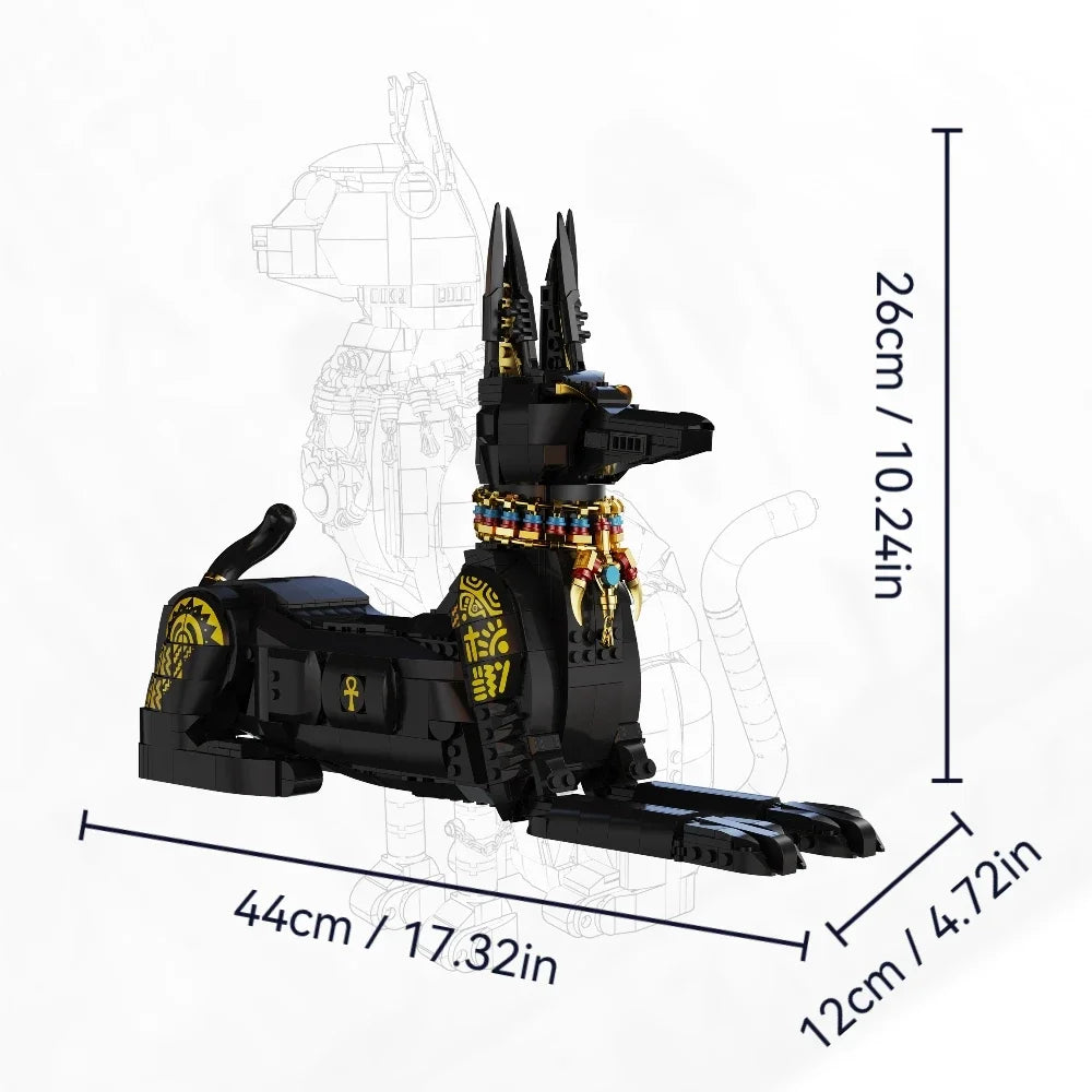 1208PCS Egyptian Anubis Building Blocks – 45cm Guardian Statue