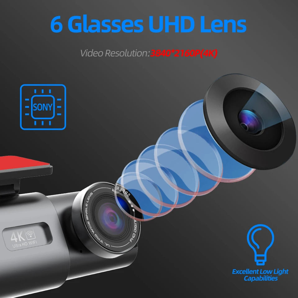 4K WiFi Dash Cam with Sony Sensor