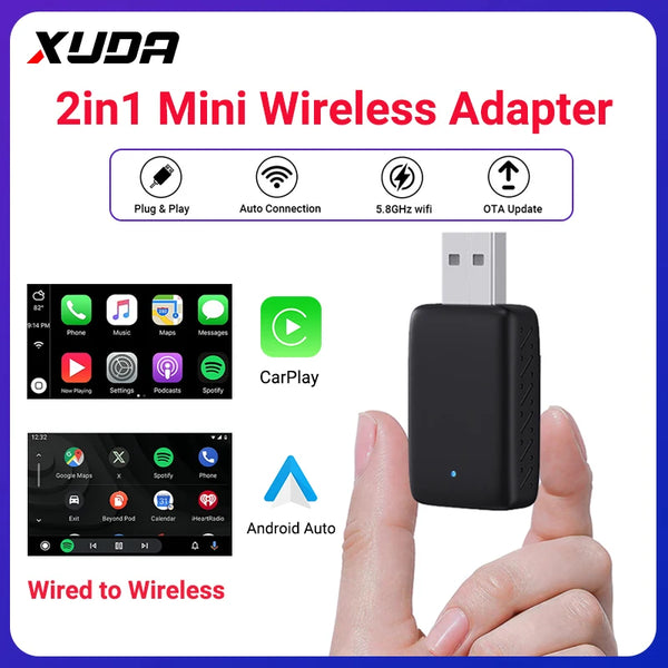 TOP SELLER - 2-in-1 Wireless CarPlay & Android Auto Adapter