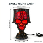 Lava Stone Skull LED Lamp – Gothic Halloween Resin Table Light