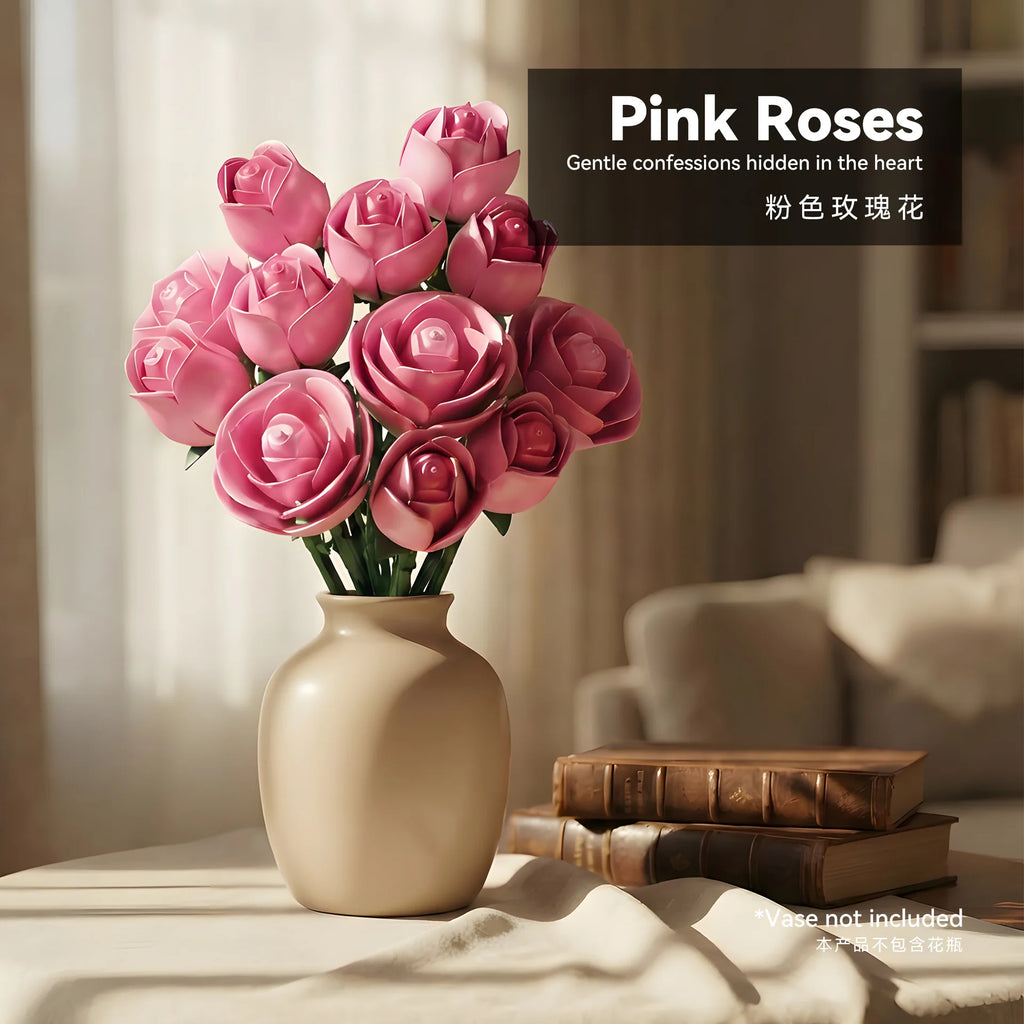 436PCS Rose Bouquet Building Set