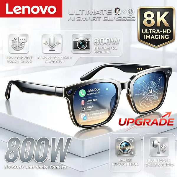 Lenovo AI Smart Glasses – 8MP Camera & AI Translation