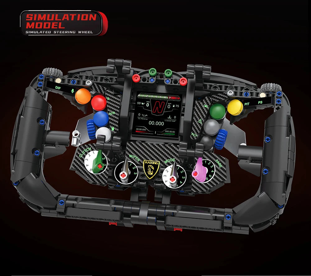 Formula Racing Steering Wheel Building Block Collection – 800+ Pieces