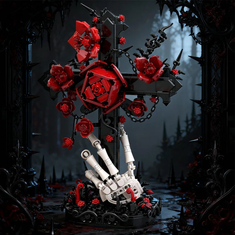 2026 Halloween MOC Building Block Collection – Crow, Skull, Rose &amp; Gothic Display Models