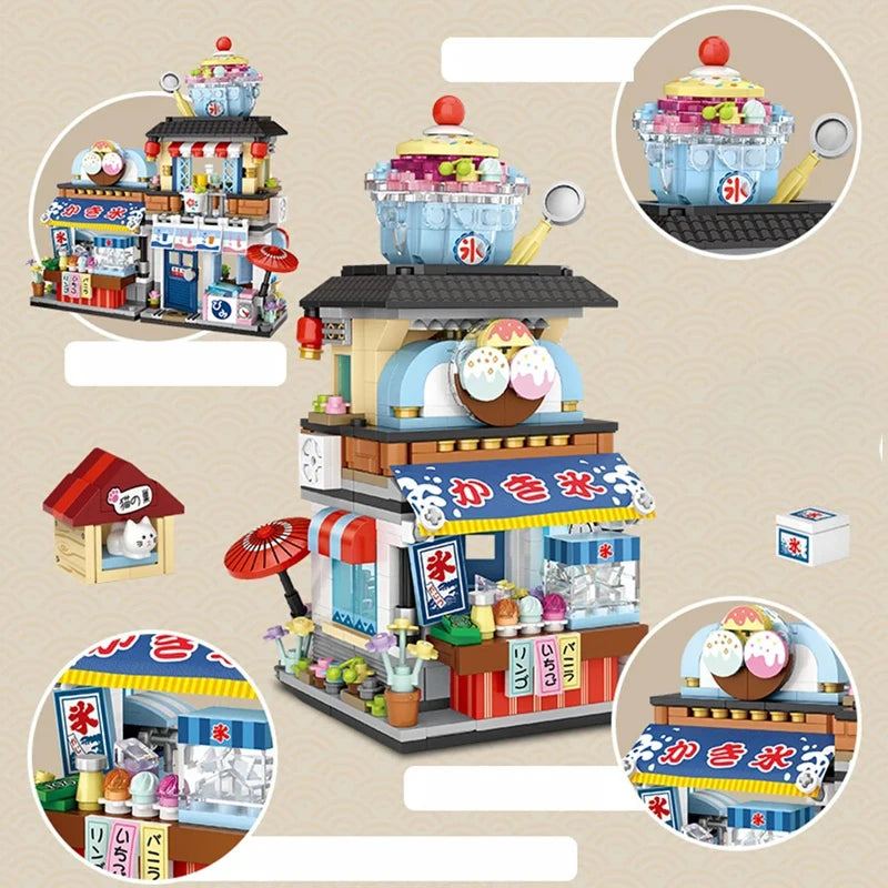 Japanese Street Shop Micro Building Blocks