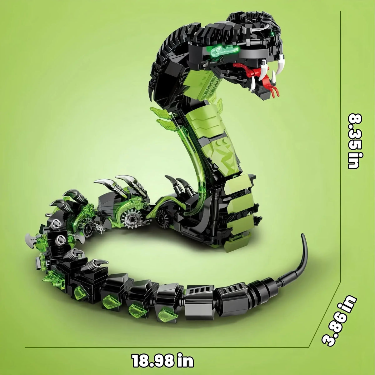 689PCS Mechanical Cobra Building Blocks – STEM Technological Snake Model